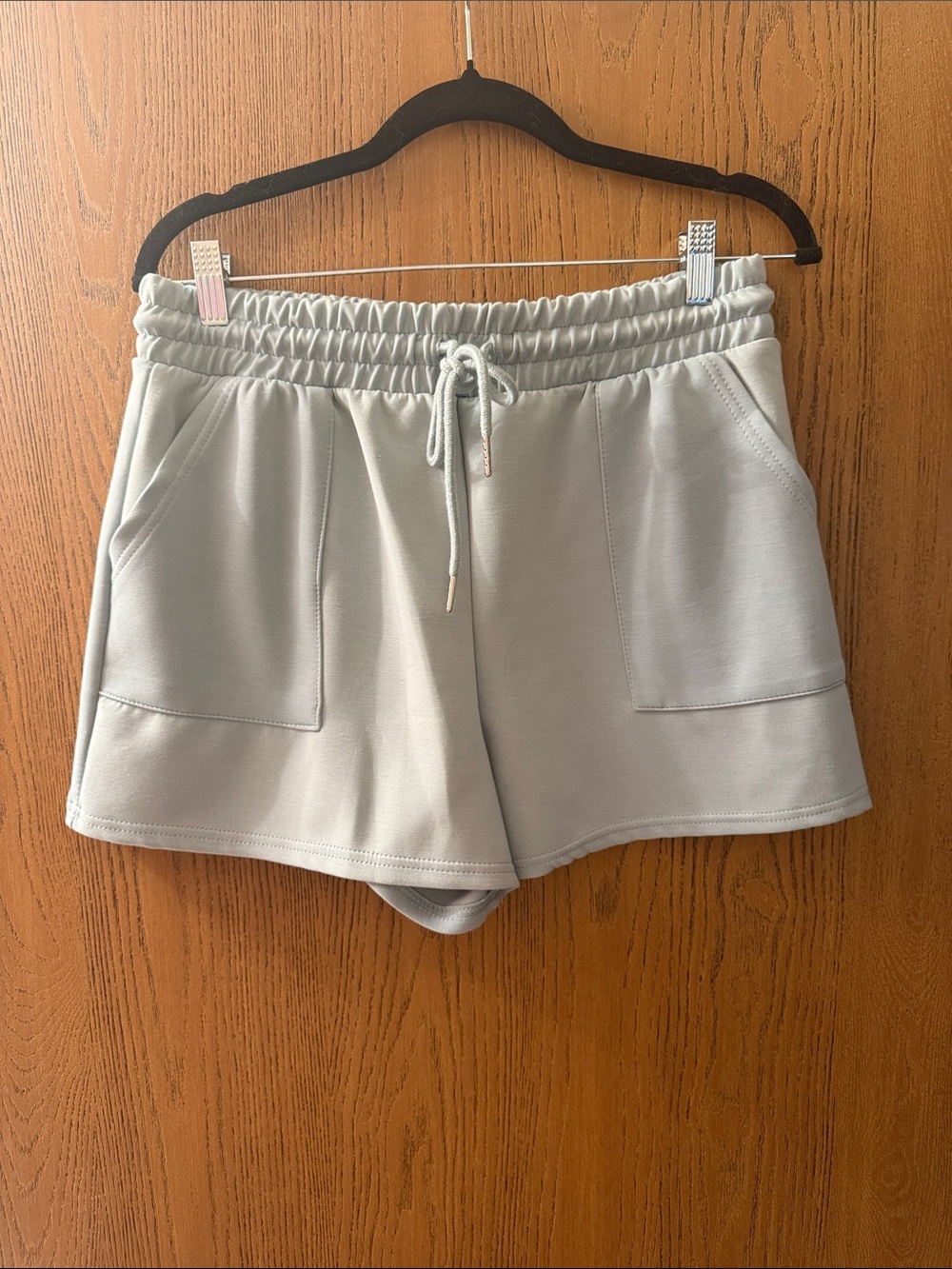Women's Light Gray Drawstring Lounge Shorts